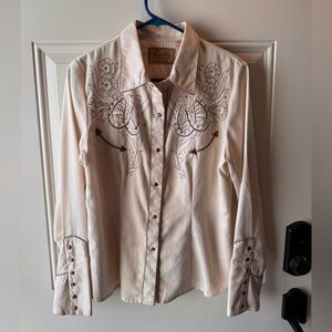 Scully Cream Embroidered Women's Button Down Shirt